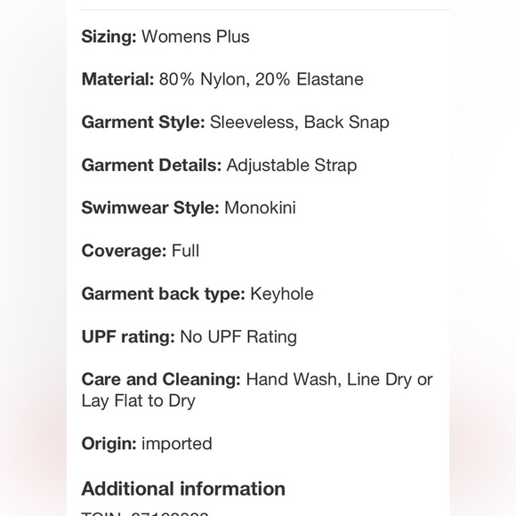 CCX | Women's Plus Size Lulu 1 Piece - black - 16W new - Picture 5 of 6